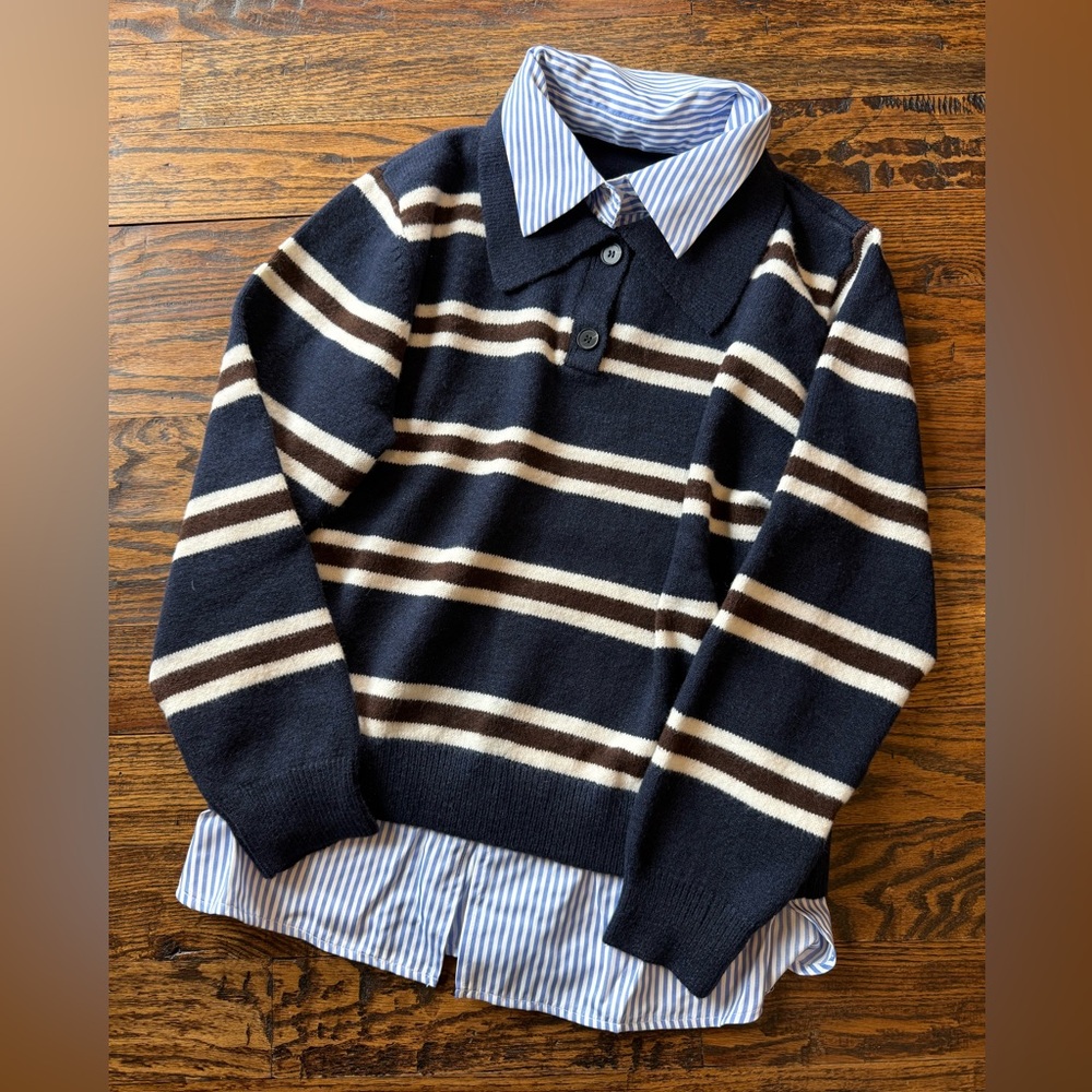 NWT! Commense polo knit sweater